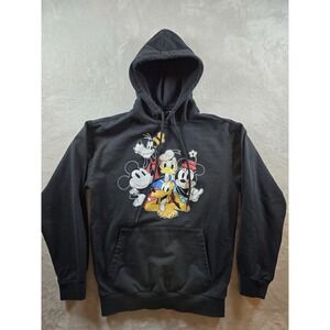 Disney Mens‎ Small Fleece Hoodie Sweatshirt Mickey Mouse Pluto Black